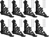8 Pack Cast Iron Brackets Antique Style Shelf Brackets with Screws 3 7/8" x 3 7/8" Decorative Wall V1258-DP02-C-2830