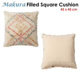 Accessorize Makura Filled Square Cushion V442-HIN-CUSHION-MAKURA-NATURAL-SQ