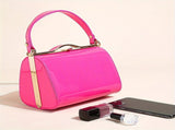 Women'S Evening Clutch Patent Leather Handbag Shiny Hand-Held Bag Hard-Shell - Black - Size 18-13-14 V1347-DSZ-001-001-BLK-18-13-14