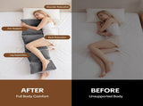 6-Segment Adjustable Weighted Body Pillow for Anxiety Adults, 10lbs Modular Sensory Pillow with V1107-115-09289