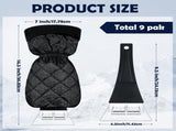 9 Pack Ice Scraper with Glove for Cars Windshield with Mitt Snow Warm Scraper Remover Waterproof V1258-DP02-C-3080