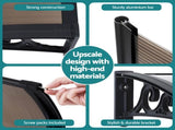 Instahut Window Awning Drainage 0.6mx0.6m Outdoor Brown AWN-DR-06X06-BR