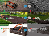Rotary Cultivator Garden Tool, Tiller & Weeder & Stirrup Hoe Star-shaped rotating tines break up V1107-119-42127