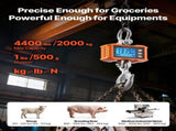 Digital Crane Scale, 4400 lbs/2000 kg Max Capacity, Heavy Duty Industrial Hanging Scale with Cast V952-ZXDCDZK500GY8VDH7001V9