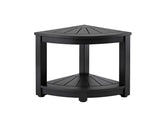Gardeon Outdoor Coffee Side Table HDPE Desk Corner Shower Stool Bench Seat with Storage Shelf Black FF-BEACH-DESK-HECOR-BK