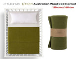 Little Gem Green Australian Wool Cot Blanket 120 x 160 cm V442-HIN-BLANKET-AUSWOOLCOT-GREEN-CT