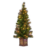 Christabelle 4ft Christmas Tree Glittery Gold Pine Foliage LED Multi Lights Xmas Decor 112_SENGG4P