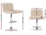 Artiss 4x Bar Stools Leather Gas Lift Beige BA-TW-NEW1055-BGX4