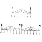 Heavy Duty Black Metal Over Door Hooks, Space-Saving Organizer for Bathroom, Bedroom, Kitchen, V1369-AZ3-W-12884