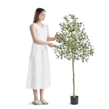 VEVOR Artificial Olive Tree, 152.4 cm Tall Faux Plant, Secure PE Material & Anti-Tip Tilt Protection V952-RZS5FTGLS000D4T3BV0