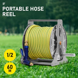 Large Stainless Steel Garden Hose Reel Cart Portable Pipe Holder Heavy Duty Water Pipe Storage Rack V985-PORTABLEHOSEREEL