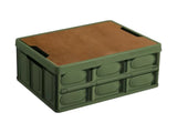 Green Collapsible Medium Standard Storage Box with Wooden Table Top - Car Trunk V888-ELOSUNG39949