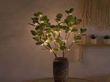 Lighted Artificial Eucalyptus Branches with Timer, Light Up Eucalyptus Branches 30in 38 Led, Battery V1366-AZ2-W-19842