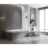 120cm Frameless Glass Bath Screen with Brass Brackets - Gunmetal V63-852281