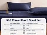 Giselle Double 500TC Cotton 4Pcs Sheet Set with 40cm Extra Deep Pocket for Thick Mattresses Sateen SHEETSETS-TC5-NB-D