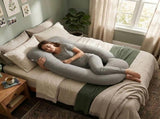 CARLA HOME U Shaped Pregnancy Pillow for Full Body Support Grey - Polyester - Full Body Pillow V178-36502