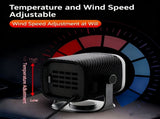 Portable Car Heater Defroster Dehumidifier with 360 Degree Base USB Connector Black, 12V V1188-MS-717-006