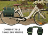 Large Capacity Green Vintage Canvas Bike Side Saddle Bag Motorcycle Gear Pouch for Cycling V1192-AZ-W-28374