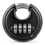 2X 4 Digit Combination Disc Padlock with Hardened Steel Shackle Combo Lock for Sheds, Storage Unit, V1369-AZ3-W-11543