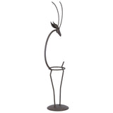 Deer Shape Wrought Iron Plant Stand Transparent Glass Hydroponic Plant Vase for Living RoomType B V1294-YM0710-3111210273512
