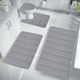 Bathroom Rug Sets 4 Piece, Non Slip Memory Foam Bathroom Rugs, Machine Wash Bathroom Mat Set, Water V1370-AZ4-21333