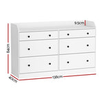 Artiss 6 Chest of Drawers - PETE White FUR-S-CDR-02-WH-AB