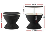 Gardeon Outdoor Bar Table Portable Ice Bucket Cooler 30L Adjustable Top Black ODF-COOLER-R-BK