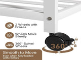 XXL Bamboo Clothes Rail Coat Rack with Wheels, Wooden Open Wardrobe Garment Organizer with Hanging V767-X8JJZ-WT