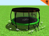 Kahuna Trampoline 8 ft with Roof - Green TRA-KAH-08-GN-RF