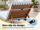 Gardeon Outdoor Chaise Lounge Cushion Lounge Chair Pad Sunbed Mattress Blue OLC-LOUNGE-STP-BU