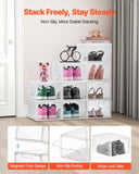 VEVOR Shoe Storage Boxes 9PCS Stackable Shoe Boxes US Size 13 Transparent White V952-KDDQTMCXXHQK2TQOP001V0