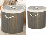 Foldable Laundry Basket Grocery Basket Bamboo Large Capacity Dirty Clothes Storage Bucket for Home V1294-YM0703-3117230013012