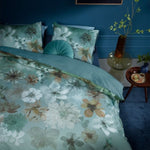 Bedding House Lou Blue Green Cotton Floral Quilt Cover Set King V442-HIN-QUILTCS-LOU-BLUEGREEN-KI