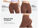 Size S Women's High Waisted Flare Yoga Pants with Side Pockets - Graphite Grey Crossover Waistband V888-ELOSUNG57382-1