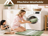 Bathroom Rugs,Ultra Soft Absorbent Bath Mat,Beige Non-Slip TPR Backing Stays in Place, Machine V1107-113-35468-GRN4