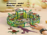 DIY Jurassic Theme Park Building Set for Kids, Creative Dinosaur Arena Toy with Realistic Dinosaurs V1341-ZY-43VALZ7M-326PCS-BROWN