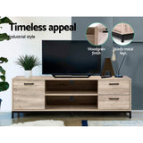 Artiss TV Cabinet Entertainment Unit 132cm Pine Tania LC-FURNI-TV01-OAK-AB