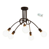 Modern Chandelier Ceiling Light Fixture Industrial Wrought Iron Study Bedroom Living Room Lamp Black V1294-YM0901-3119240086412