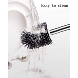 Toilet Brush and Holder, Toilet Bowl Brush and Holder with Long Handle, Plastic Holder Easy to Hide, V1102-AZ-W-13602