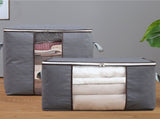 4Pcs Gray Quilt Storage Bag Organizer Large Capacity Breathable House Moving Clothes Packing Bag V1294-YM0703-3117230044311
