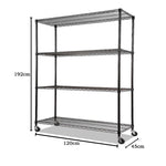 Modular Wire Storage Shelf 1200 x 450 x 1800mm Steel Shelving V63-841051