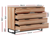 Artiss 4 Chest of Drawers Cabinet Dresser Table Tallboy Storage Bedroom Rust Oak FUR-U-CDR-4D-WD-AB
