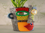Abstract Face Planter Pot - Artistic Resin Decor for Succulents & Plants V888-ELOSUNG26218