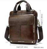 Brown Men's Genuine Leather Shoulder Bag - Vintage Business Briefcase V888-ELOSUNG12653