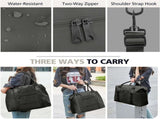 Waterproof Travel Duffle Bag with Trolley Sleeve Black V1237-ZY-818-068