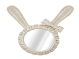 Decorative Mirror White Rabbit Shaped Retro HD Rattan Mirror for Bathroom Bedroom V1294-YM0703-3115230038711