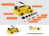 10 Ton Hydraulic Knockout Punch Kit, 1/2" to 2" Conduit Hole Cutter Set, KO Tool Kits with Puncher 6 V952-SD10T240CR2MMKGY6V0