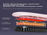 White 4D Straight Hair Comb and Negative Ionic Styler with Dual MCH Ceramic Fast Heating, Anti-Scald V888-ELOSUNG55162-2