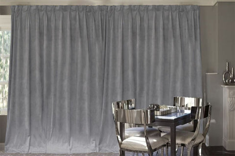 Large Thick Velvet Blockout Curtains 550x 230cm PINCH PLEAT 2 panelHooks Grey V702-CNX9-10/DZ