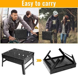 1 Piece Foldable Charcoal Grill, Stainless Steel Tabletop BBQ for Camping, Picnics, Gardens and V1189-LC-HW-00317